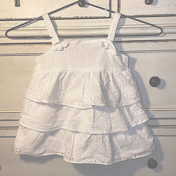 Nicole Miller Other - Nicole Miller 24M white eyelet ruffle top shirt